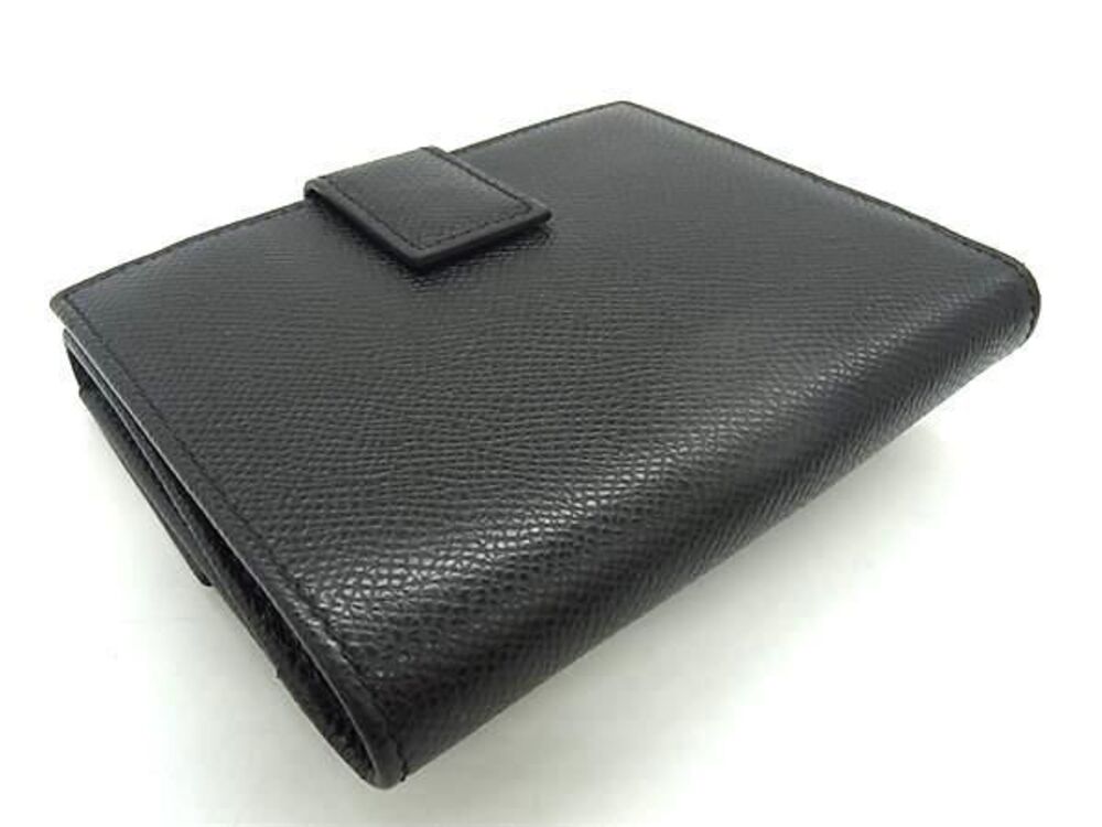 Salvatore Ferragamo Black Wallet Gancini fold Bi Leather Black